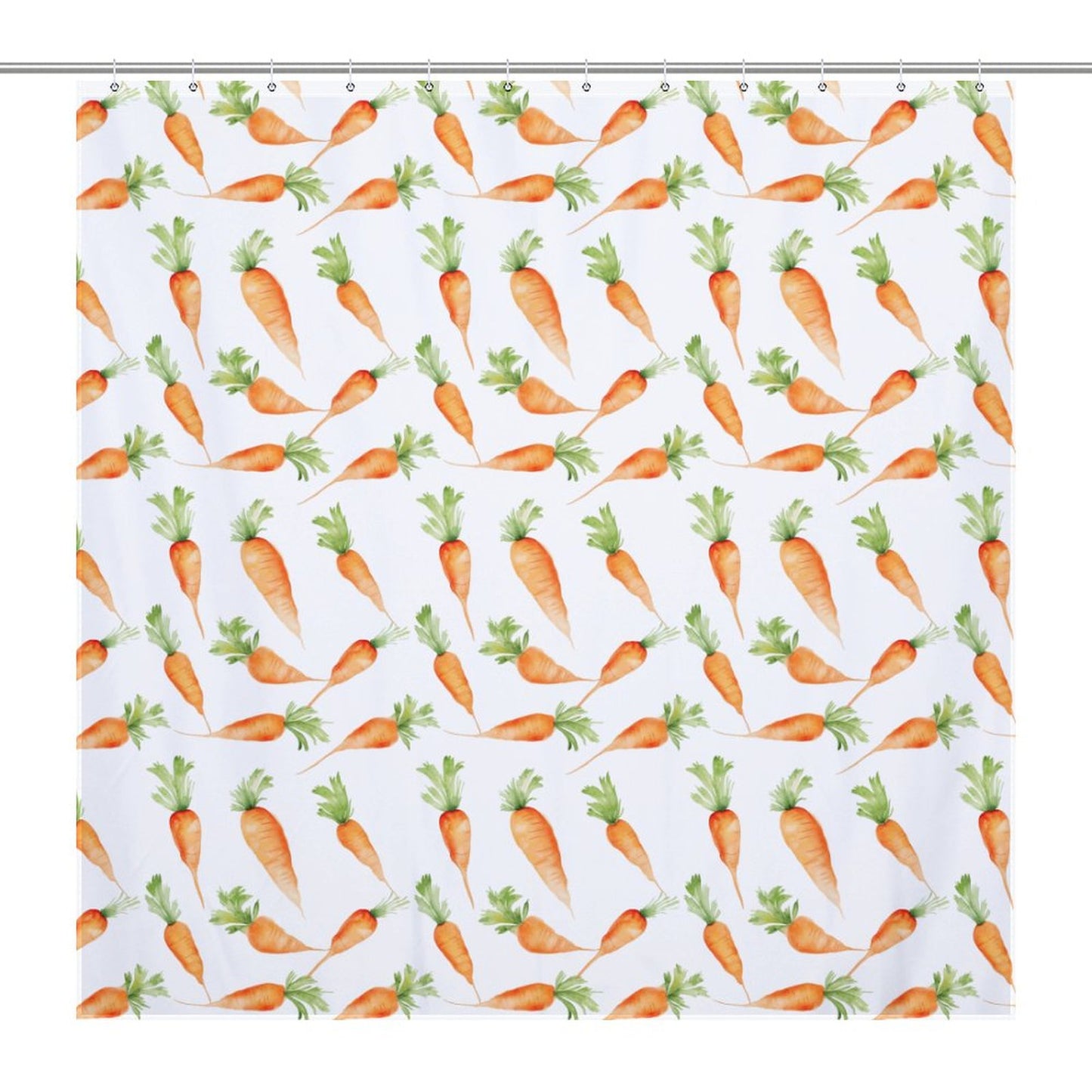 Lightweight Shower Curtain- Watercolor Carrots