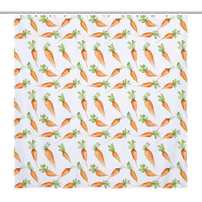 Lightweight Shower Curtain- Watercolor Carrots