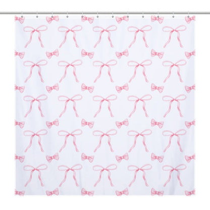 Lightweight Shower Curtain- Coquette Pink Bows