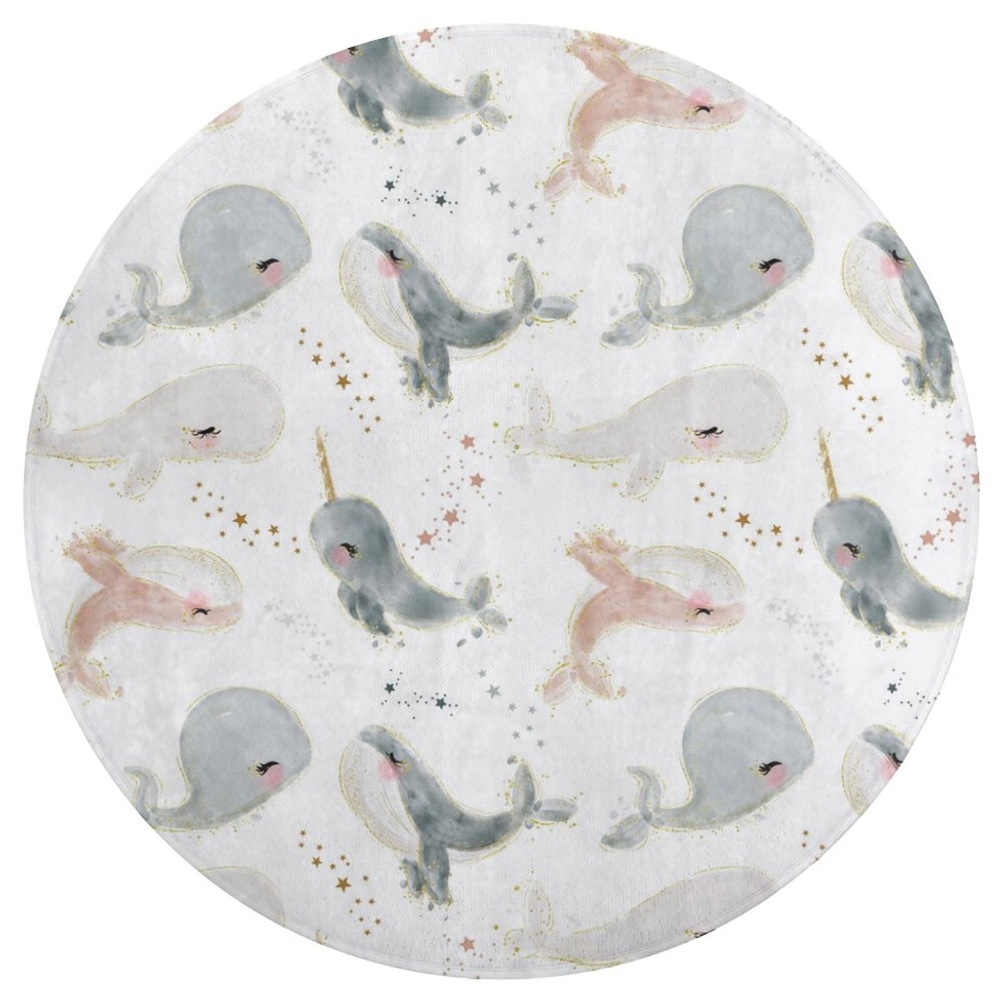 Round Coral Velvet Warm Floor Mat/Rug Watercolor Beach Baby Whales White
FREE SHIPPING