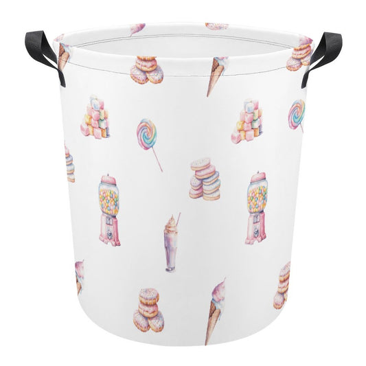 Collapsible Laundry Hamper- Watercolor Candy Land