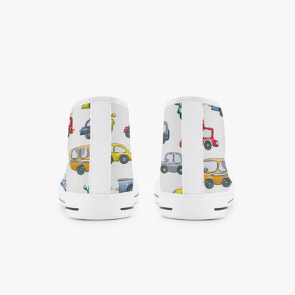 Boys Car Fun 2 Kid’s High-Top Canvas Shoes