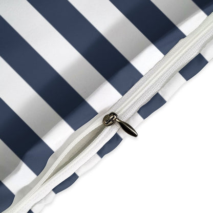 Nautical Navy Stripe 3-Piece Bedding Set-90"x90" Full, Queen Boys Nautical Striped Duvet Cover Set