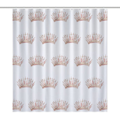 Lightweight Shower Curtain-Pink Princess Crowns