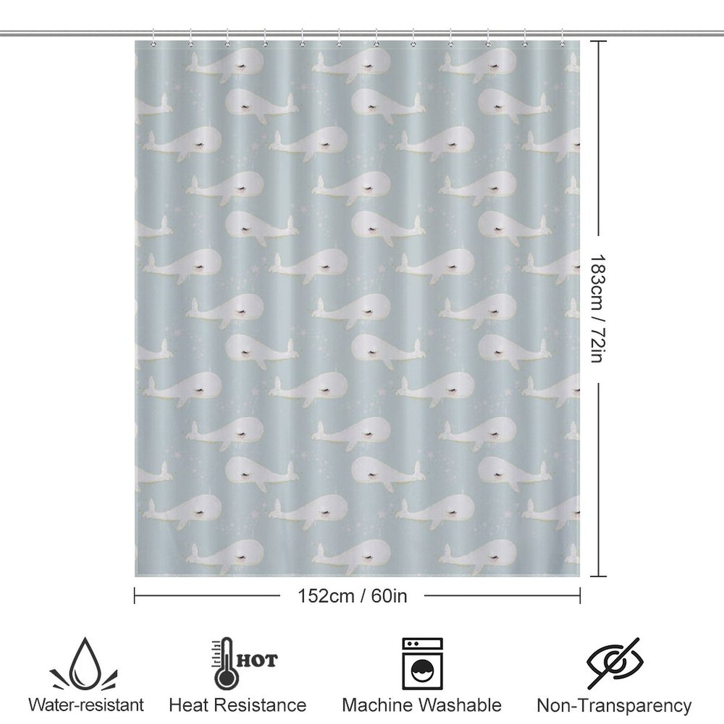 Lightweight Shower Curtain- Beach Baby