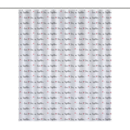 Lightweight Shower Curtain- Valentine's Love Ties