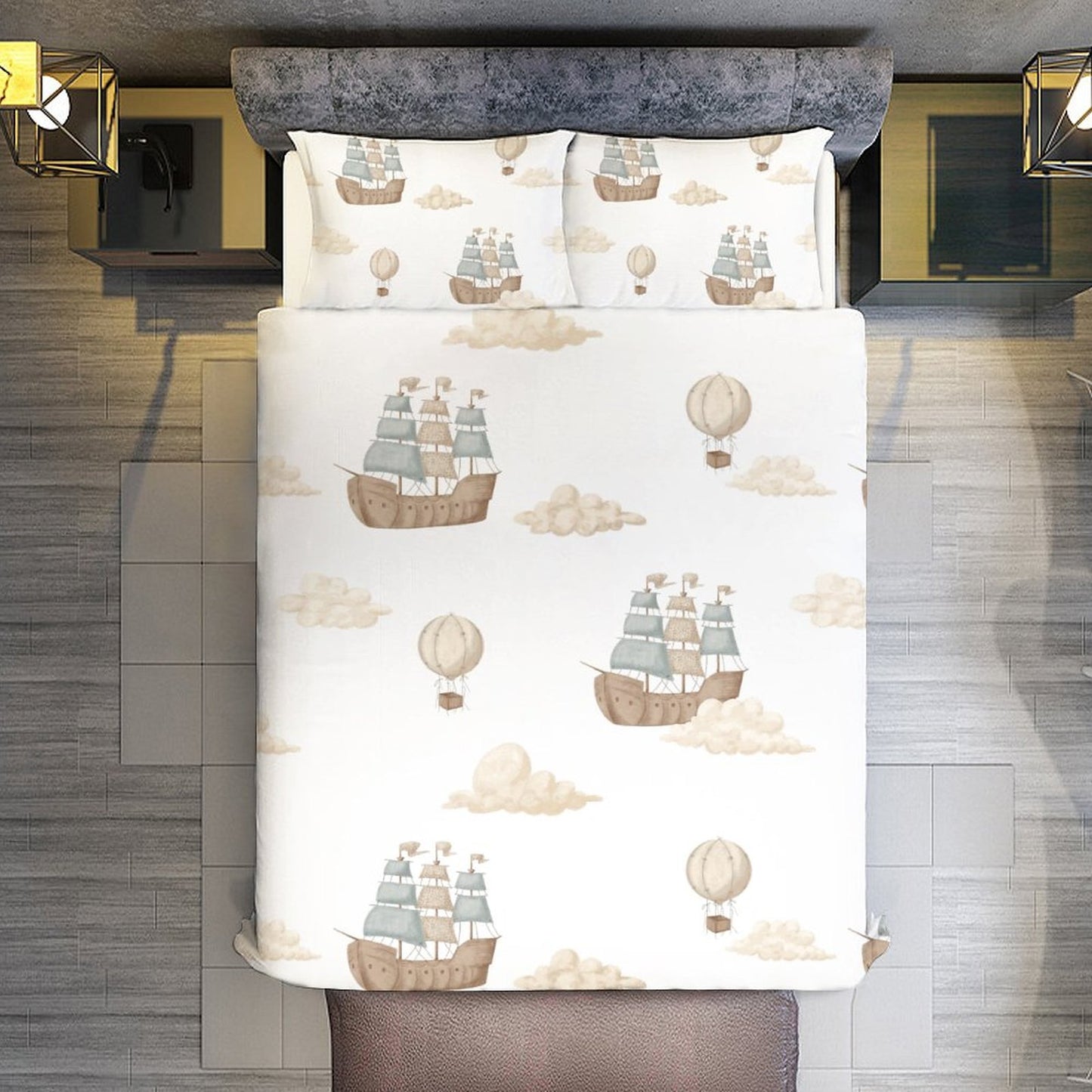 Boy Pirate Ship Clouds 3-Piece Bedding Set-86"×70" Twin Duvet Cover Set Free Shipping
Free Shipping