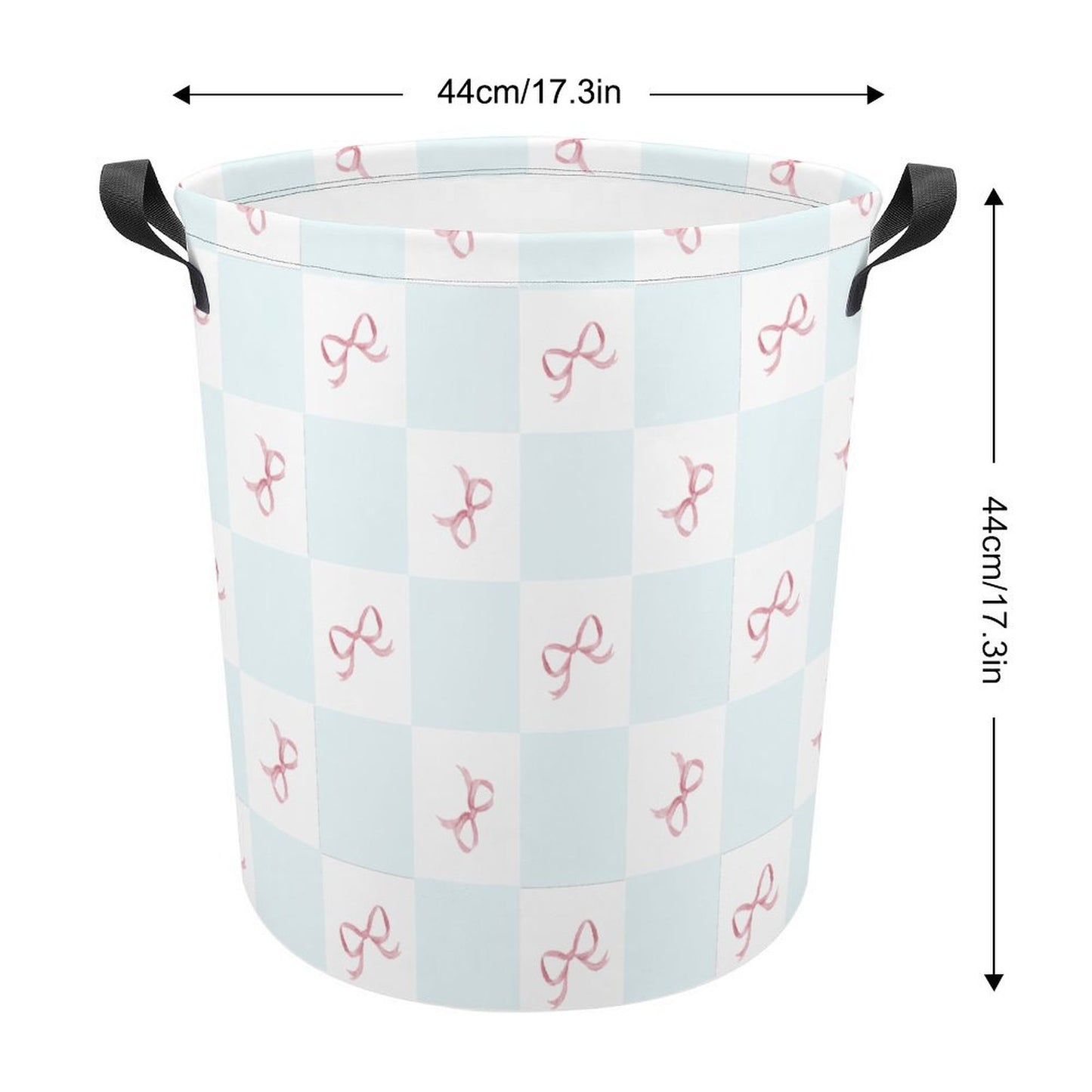 Collapsible Laundry Hamper- Coquette Blue Checkerboard