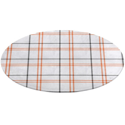 Round Plush Bath Mat- Fall Tartan Plaid