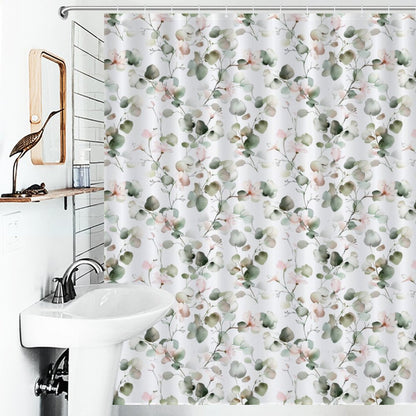 Lightweight Shower Curtain-Eucalyptus Floral