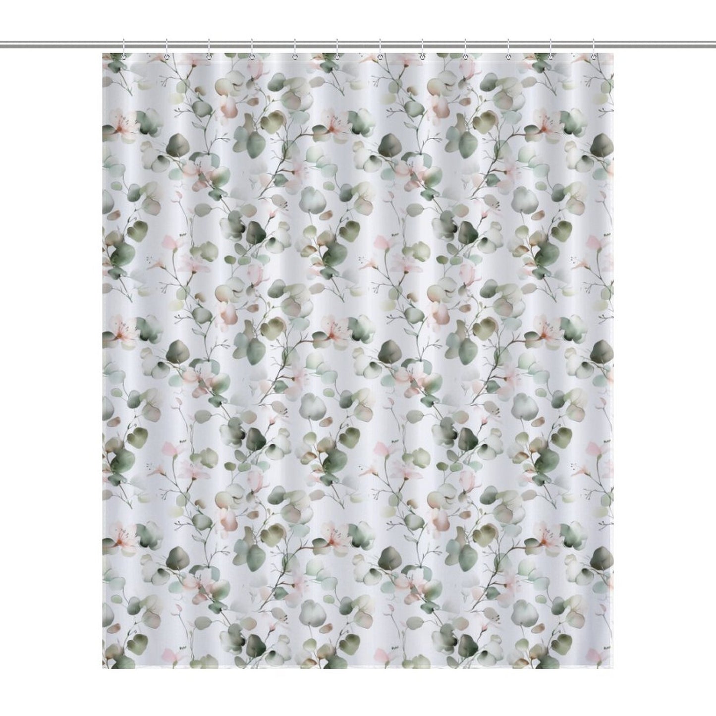 Lightweight Shower Curtain-Eucalyptus Floral