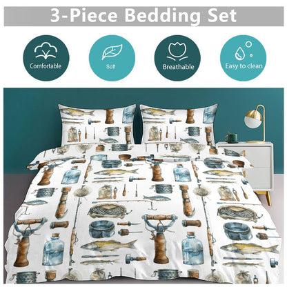 3-Piece Bedding Set-102"x90"/ 259x229cm (Dual-sided Printing)