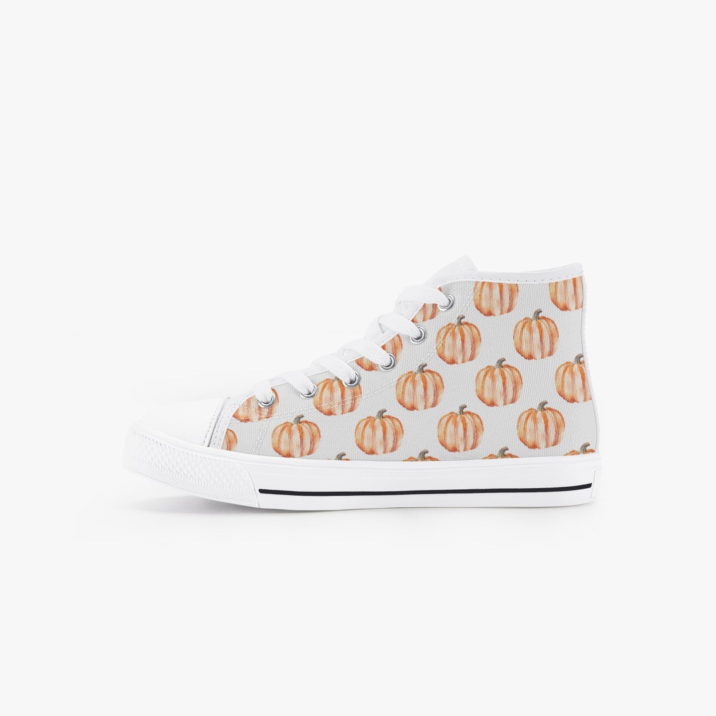 Unisex Watercolor Pumpkins Kid’s High-Top Canvas Shoes