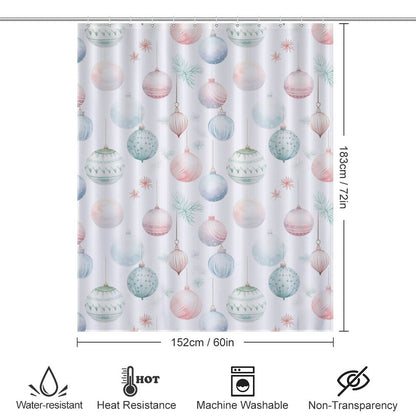 Lightweight Shower Curtain- Pastel Ornaments