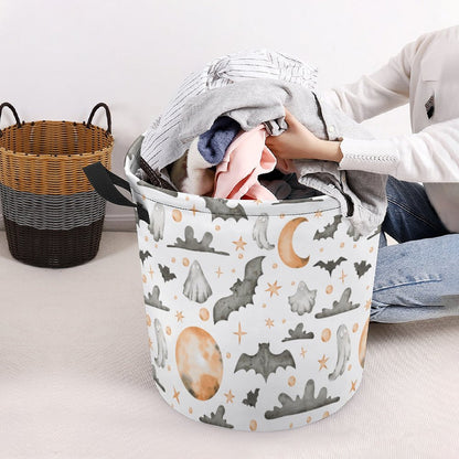 Collapsible Laundry Hamper- Watercolor Halloween Fun