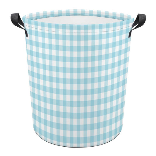 Collapsible Laundry Hamper- Spring Plaid Aqua