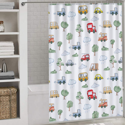 Lightweight Shower Curtain-Cute Cars