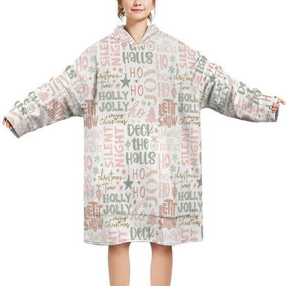 Oversized Soft Wearable Blanket Christmas Phrases