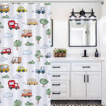 Lightweight Shower Curtain-Cute Cars