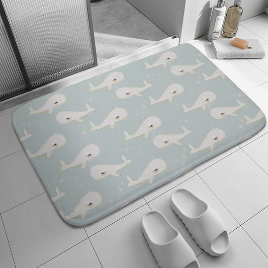 Plush Bath Mat- Beach Baby Whales