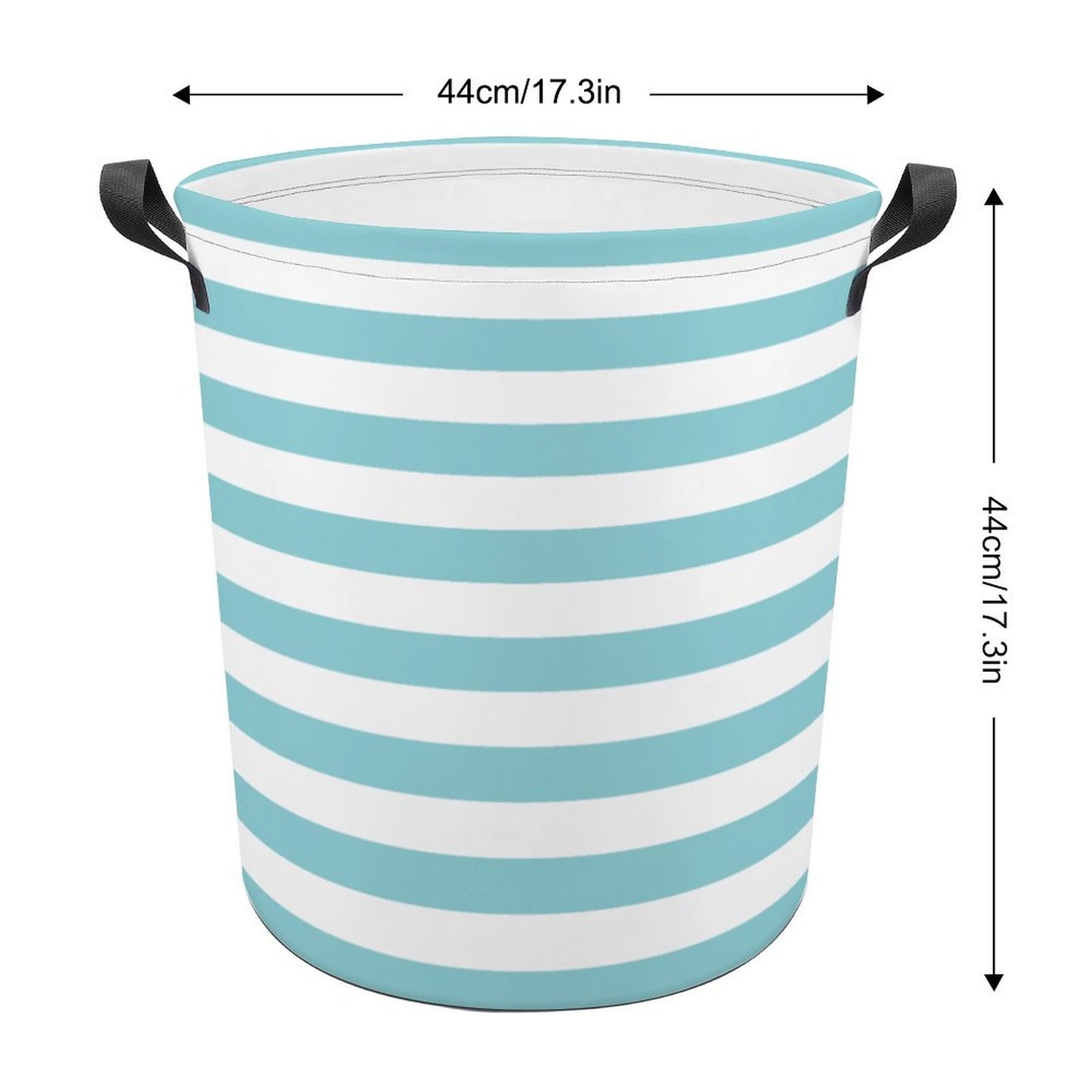 Collapsible Laundry Hamper- Nautical Stripes Aqua