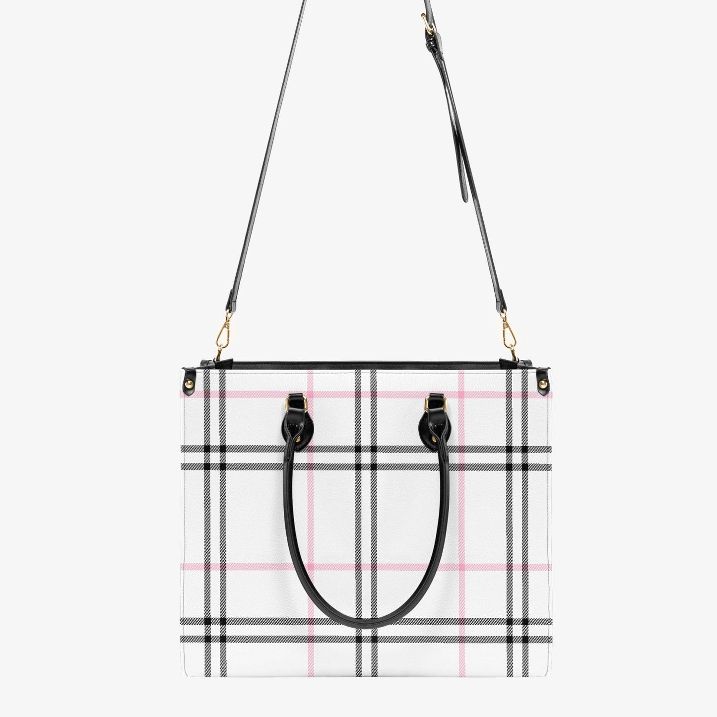 Structured Handbag- Preppy Pink Plaid