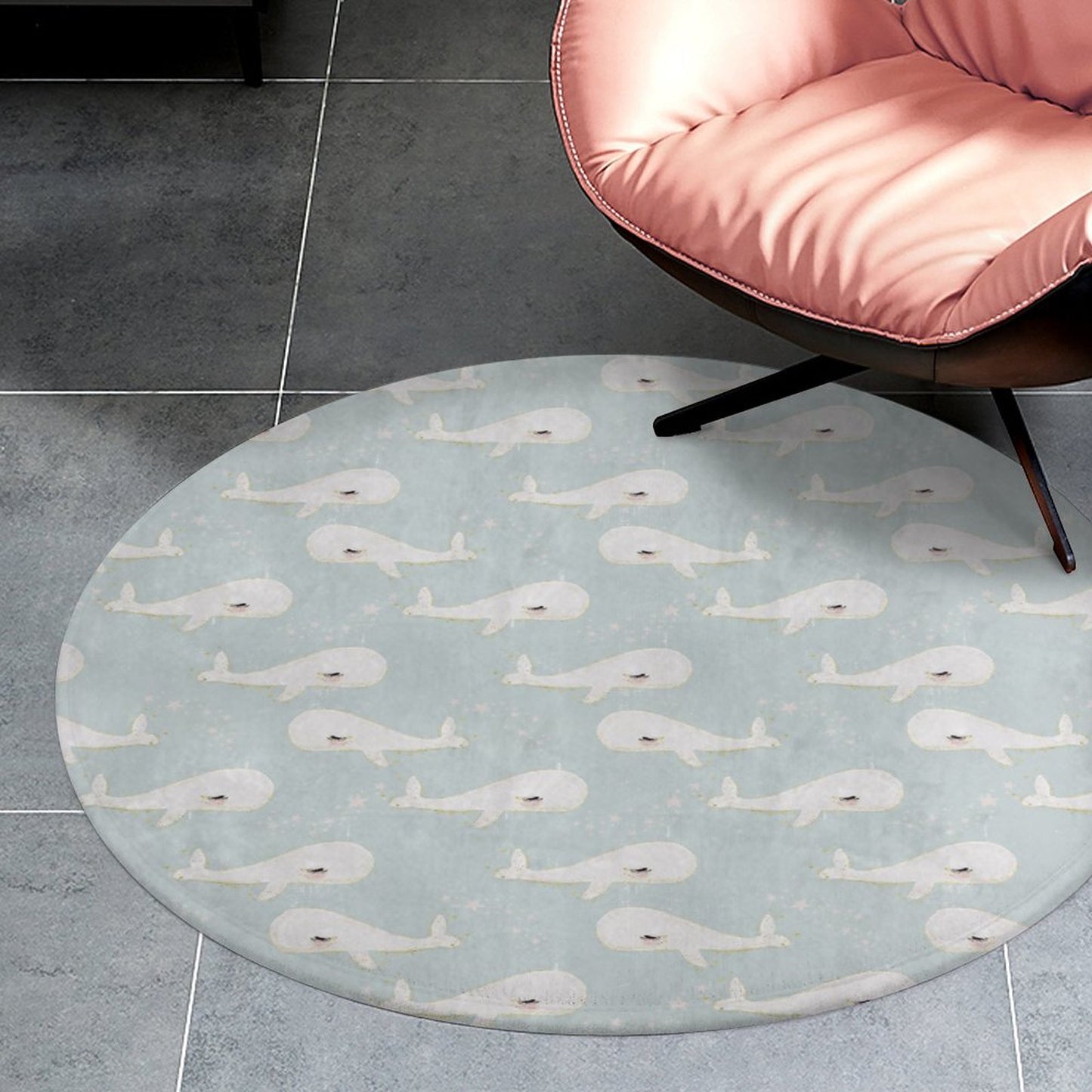 Round Coral Velvet Warm Floor Mat