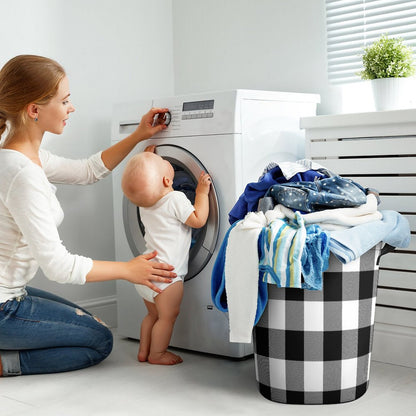 Collapsible Laundry Hamper- Farmhouse Buffalo Plaid