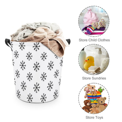 Collapsible Laundry Hamper- Sophisticated Snowflakes