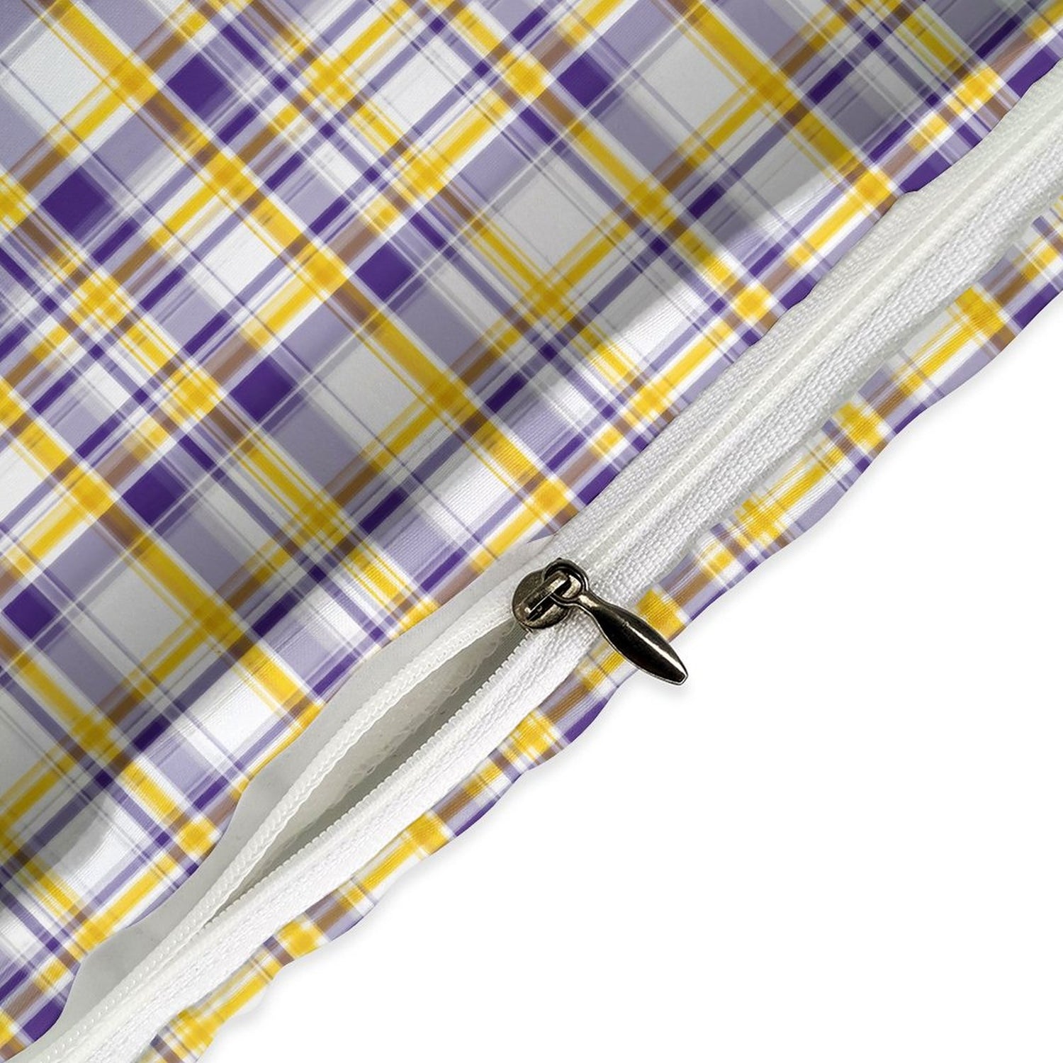 Tiger Plaid 3-Piece Reversible Duvet Cover & Pillow Sham Set – Full/Queen