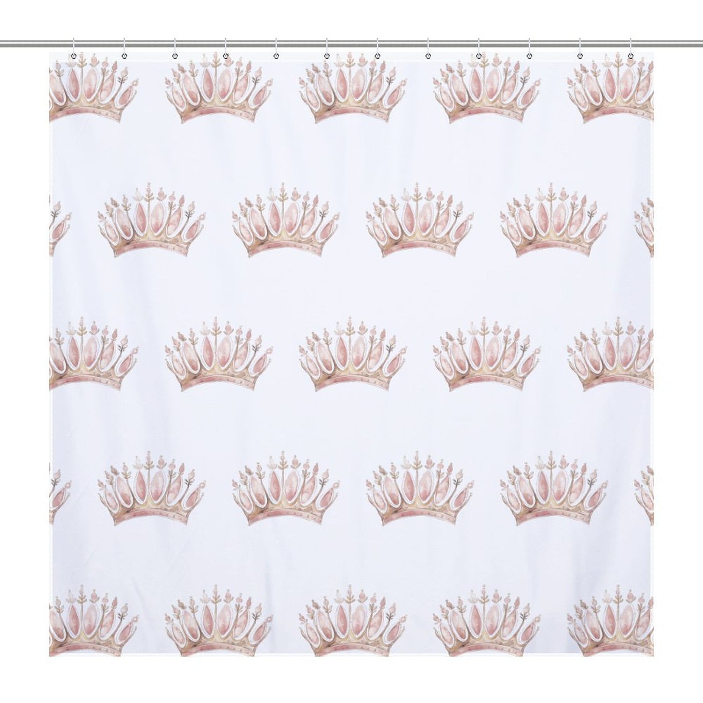 Lightweight Shower Curtain-Pink Princess Crowns