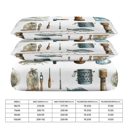 3-Piece Bedding Set-102"x90"/ 259x229cm (Dual-sided Printing)