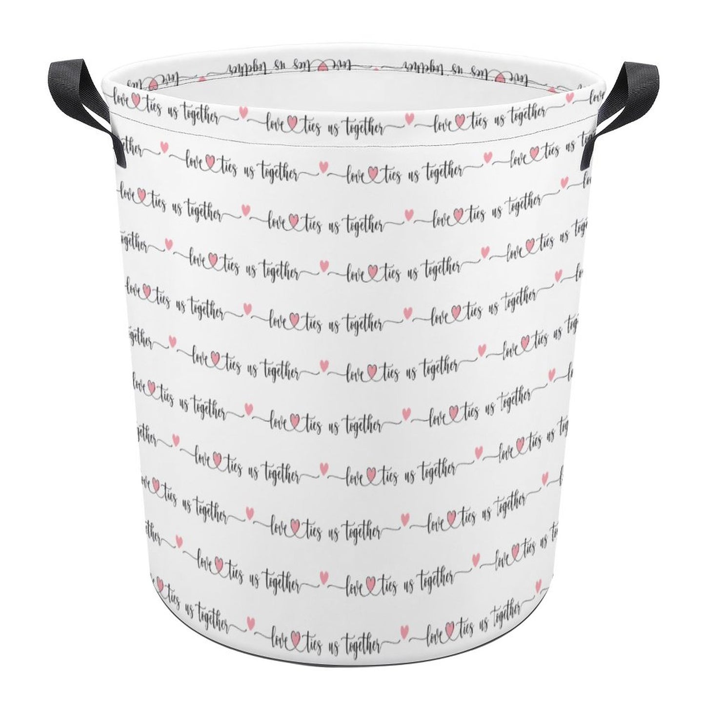 Collapsible Laundry Hamper- Valentine Love Ties