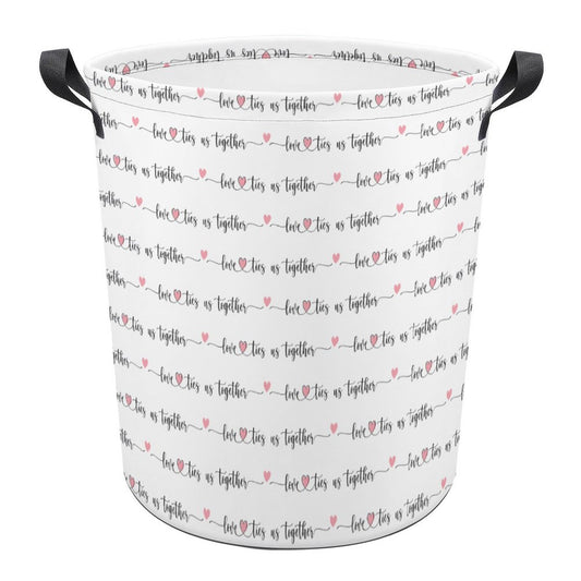 Collapsible Laundry Hamper- Valentine Love Ties