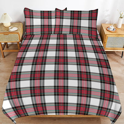 Christmas Tartan Plaid 3-Piece Bedding Set-102"x90" King Duvet Cover Set