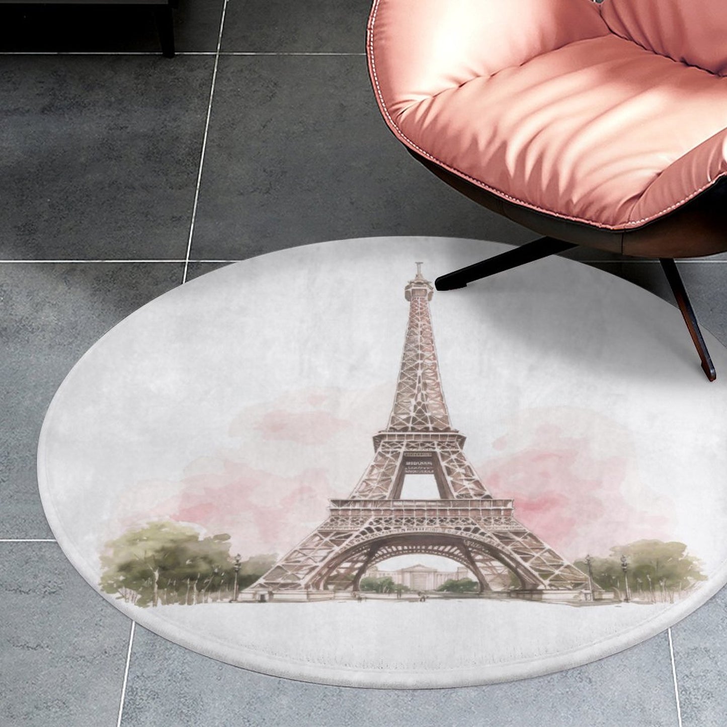 Round Coral Velvet Warm Floor Mat/Rug Watercolor Pink Paris Eiffel Tower
FREE SHIPPING