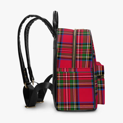 Backpack Purse- Tartan Plaid Red