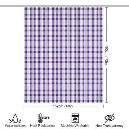 Lightweight Shower Curtain- Tiger Purple Plaid