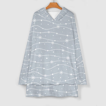 Oversized Soft Wearable Blanket Blue Winter Flurries