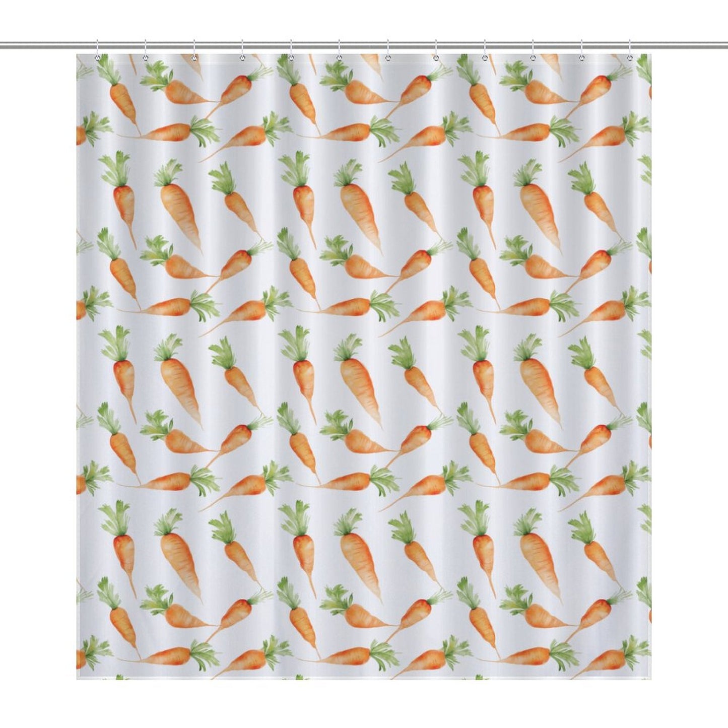 Lightweight Shower Curtain- Watercolor Carrots