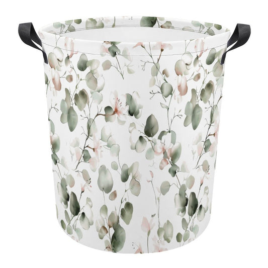 Collapsible Laundry Hamper- Watercolor Eucalyptus Floral