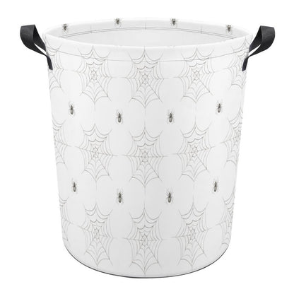 Collapsible Laundry Hamper- Halloween Watercolor Spider Webs