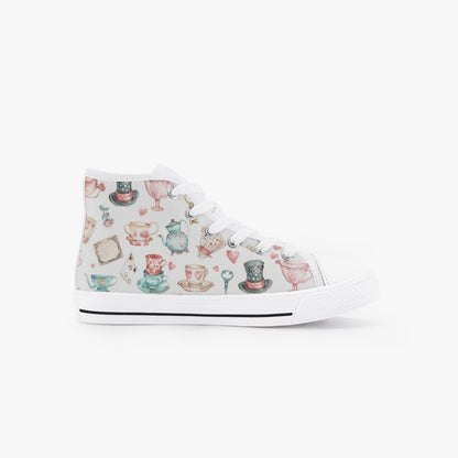 Girls Watercolor Wonderland Kid’s High-Top Canvas Shoes