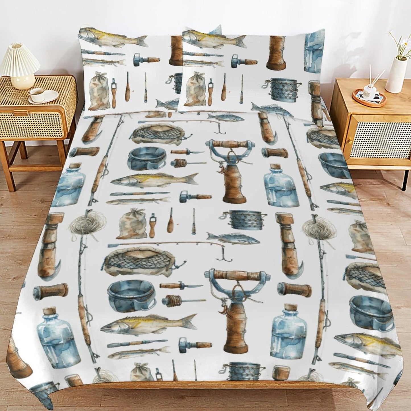 3-Piece Bedding Set-86"×70"/ 218×177cm (Dual-sidede Printing)