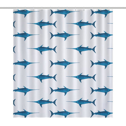 Lightweight Shower Curtain-Preppy Swordfish