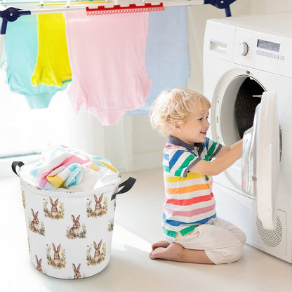 Collapsible Laundry Hamper- Elegant Easter Bunnies