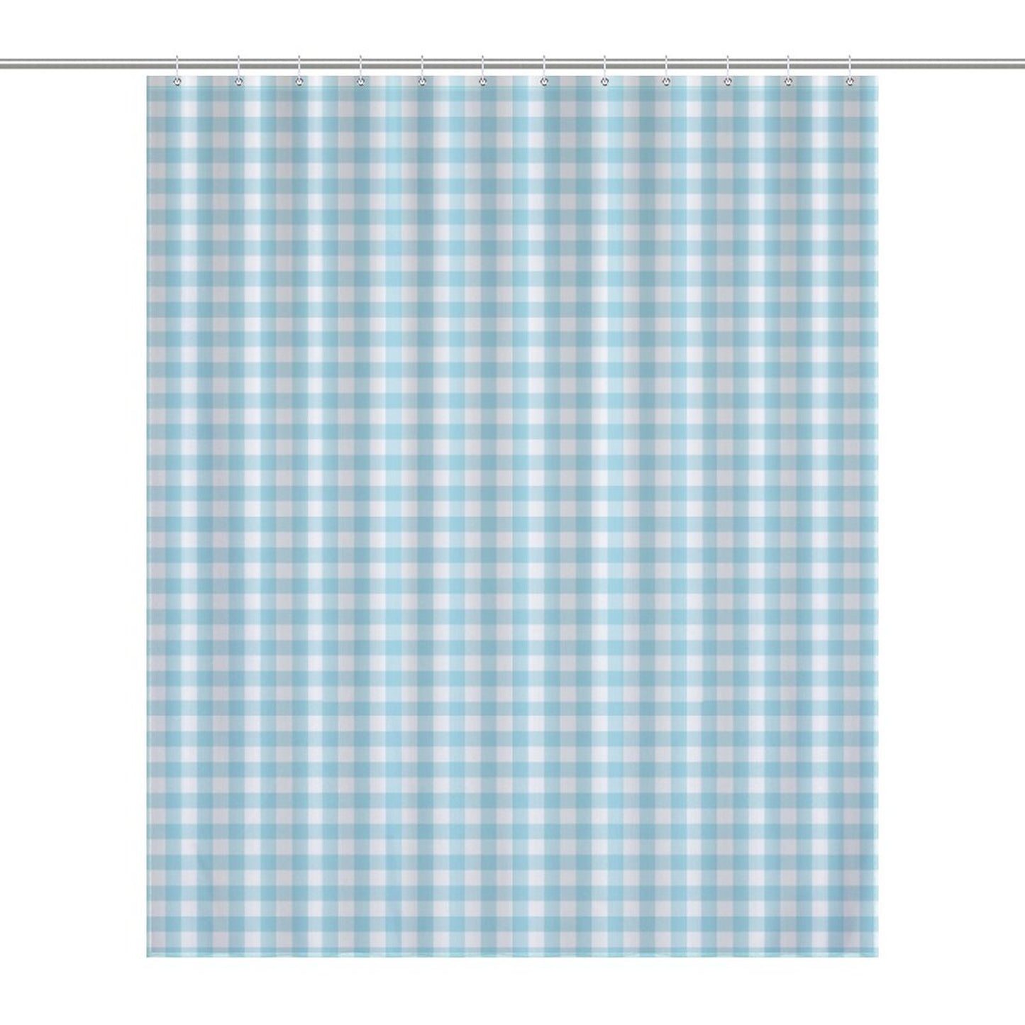 Lightweight Shower Curtain- Spring Gingham Aqua