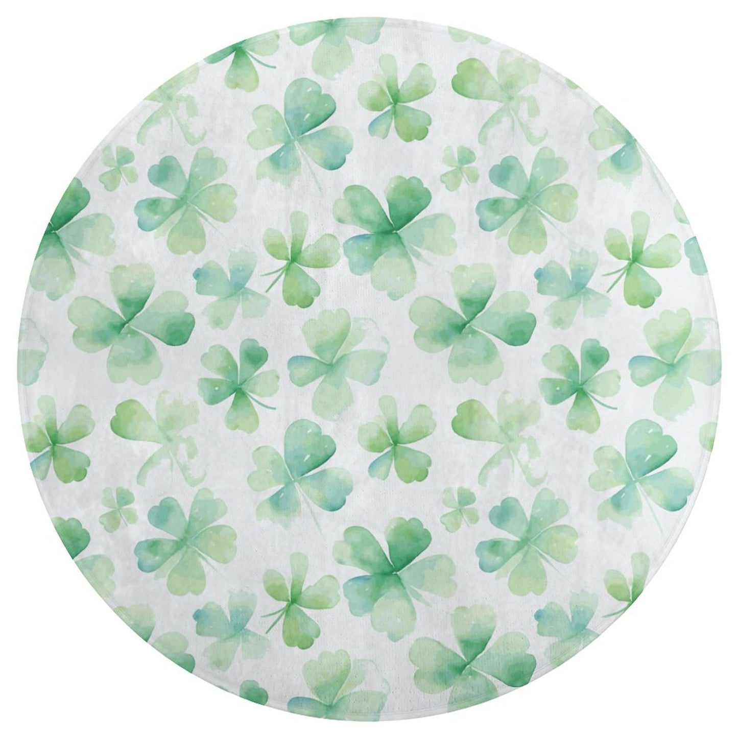 Round Bath Mat- Watercolor Clovers