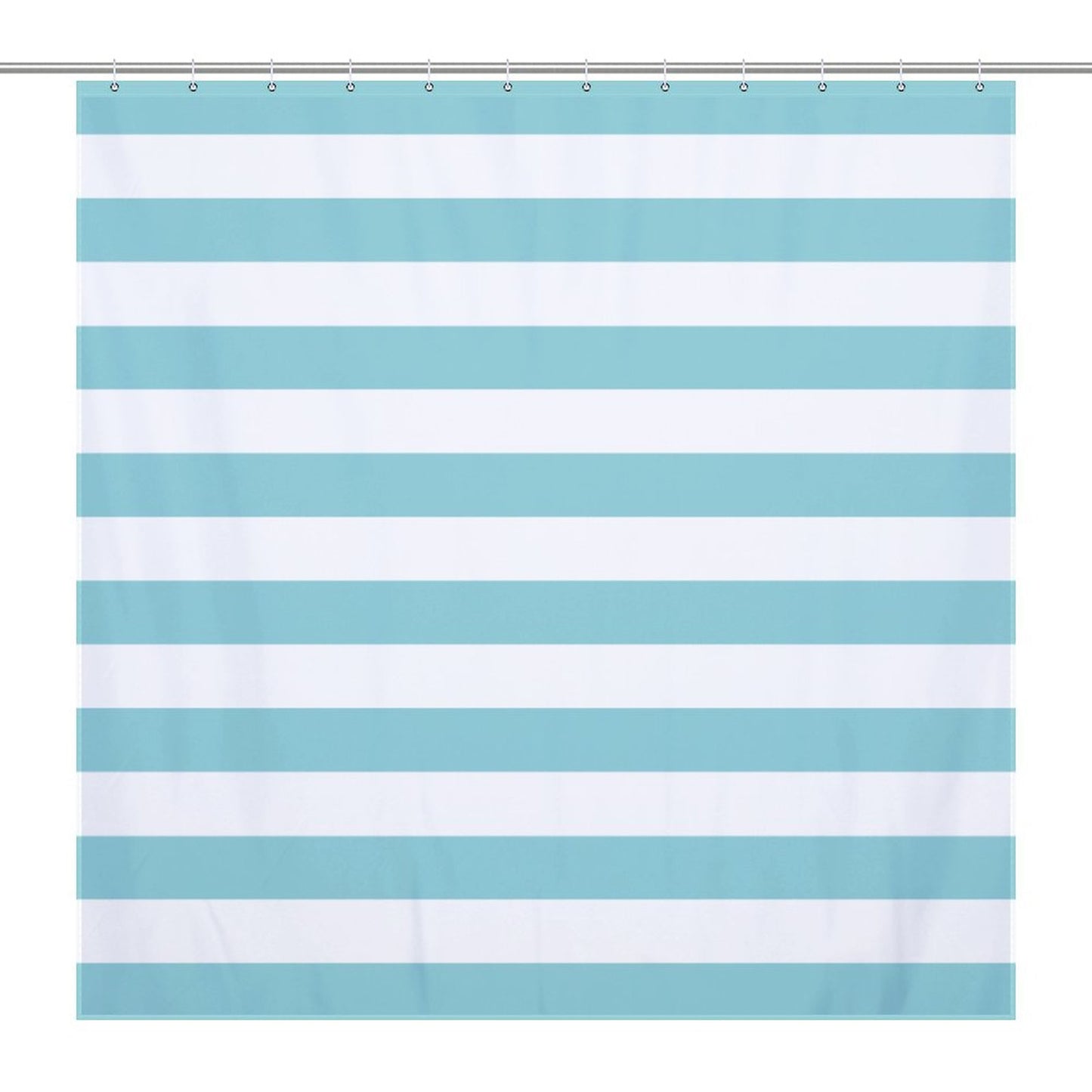 Lightweight Shower Curtain- Aqua Nautical Stripes