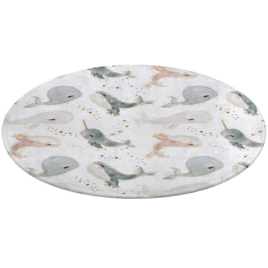 Round Coral Velvet Warm Floor Mat/Rug Watercolor Beach Baby Whales White
FREE SHIPPING